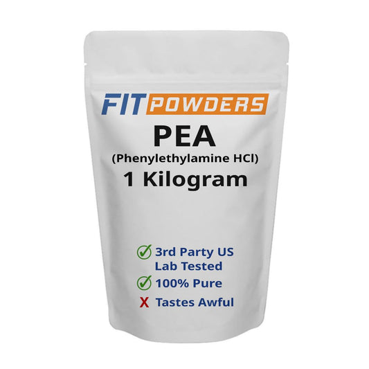 FitPowders Phenylethylamine powder bottle for precise dosing and storage.