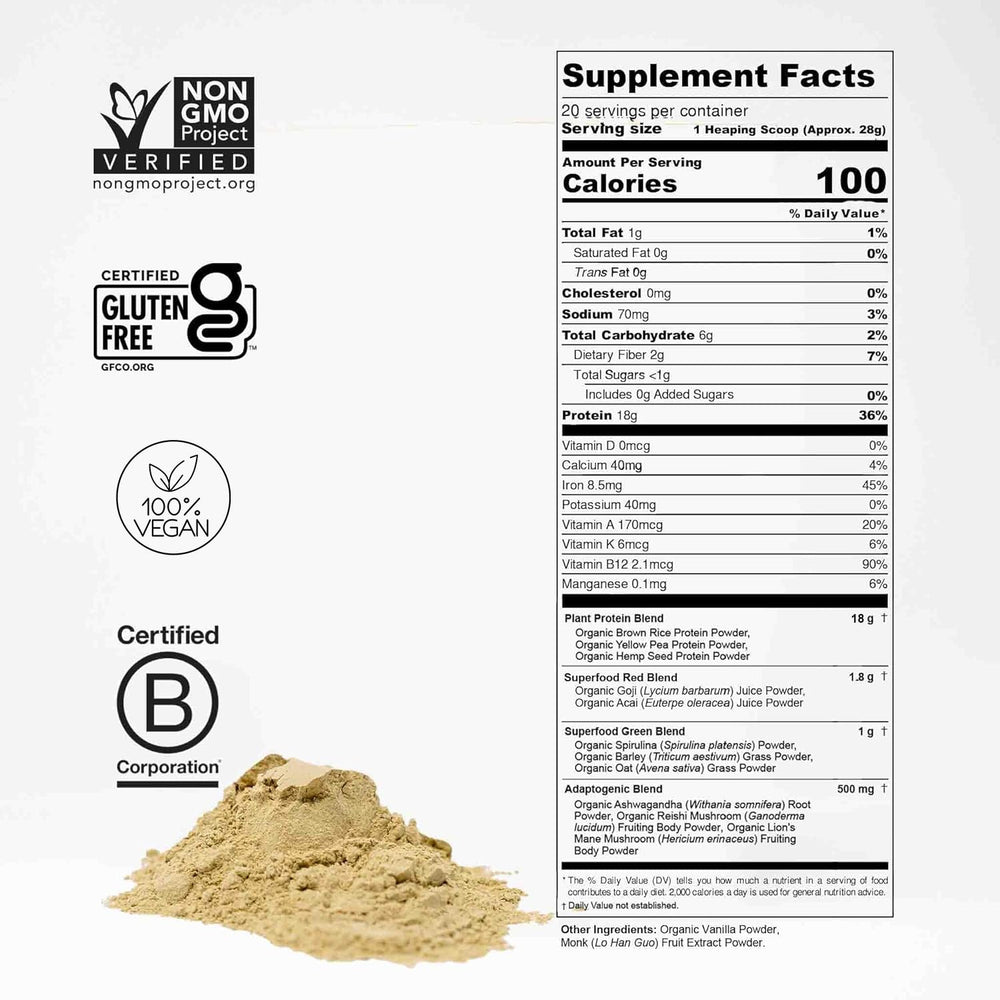 fitppl vanilla vegan protein tub with scoop for everyday fuel