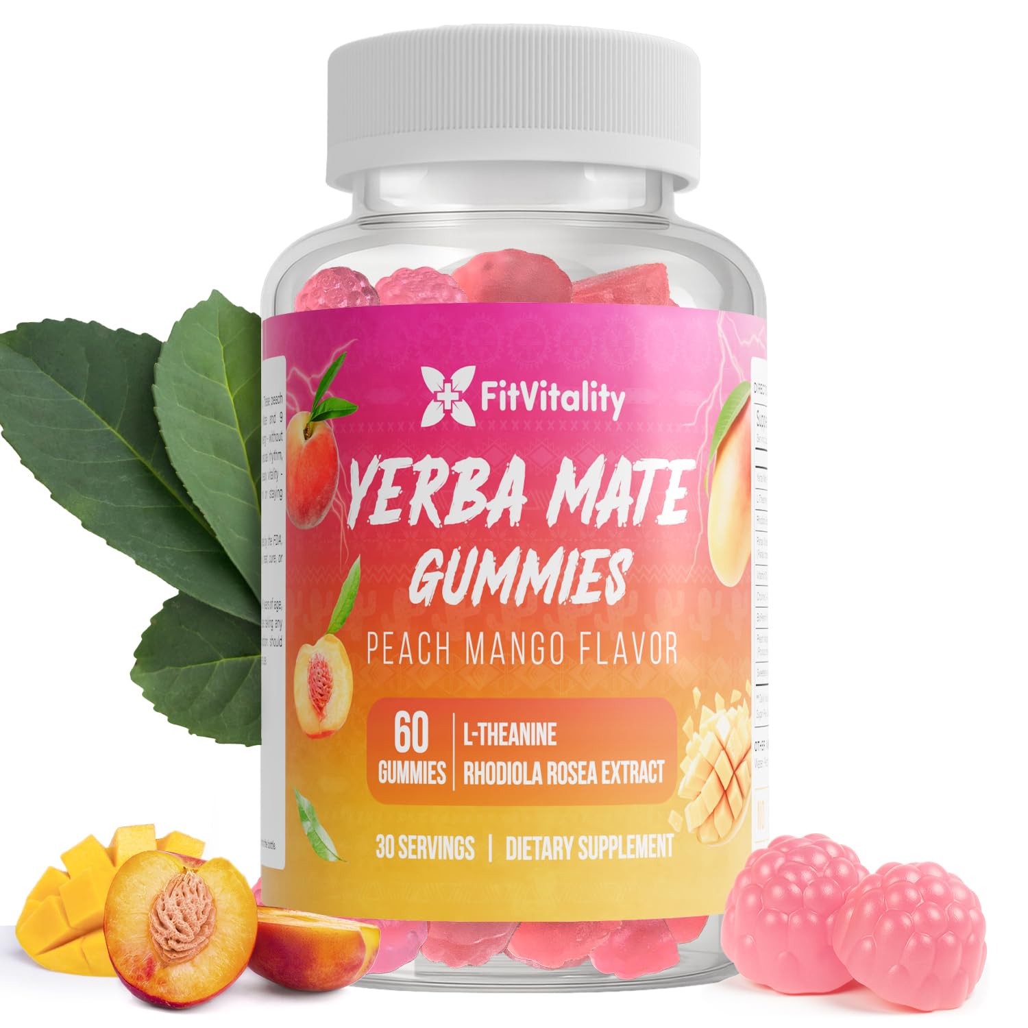 FitVitality 60 Yerba Mate Gummies on the go for study or workouts.