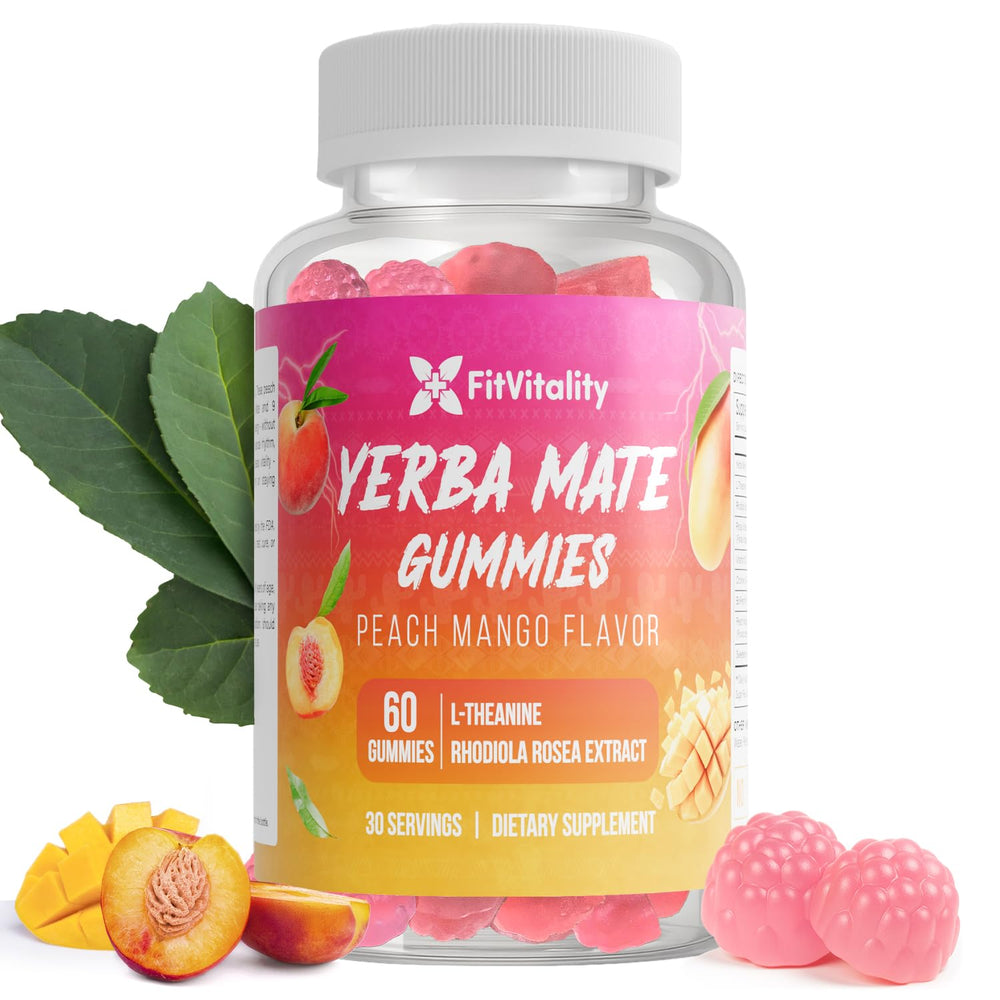FitVitality 60 Yerba Mate Gummies on the go for study or workouts.