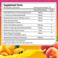 FitVitality 60 Yerba Mate Gummies open bottle with resealable cap for daily use.