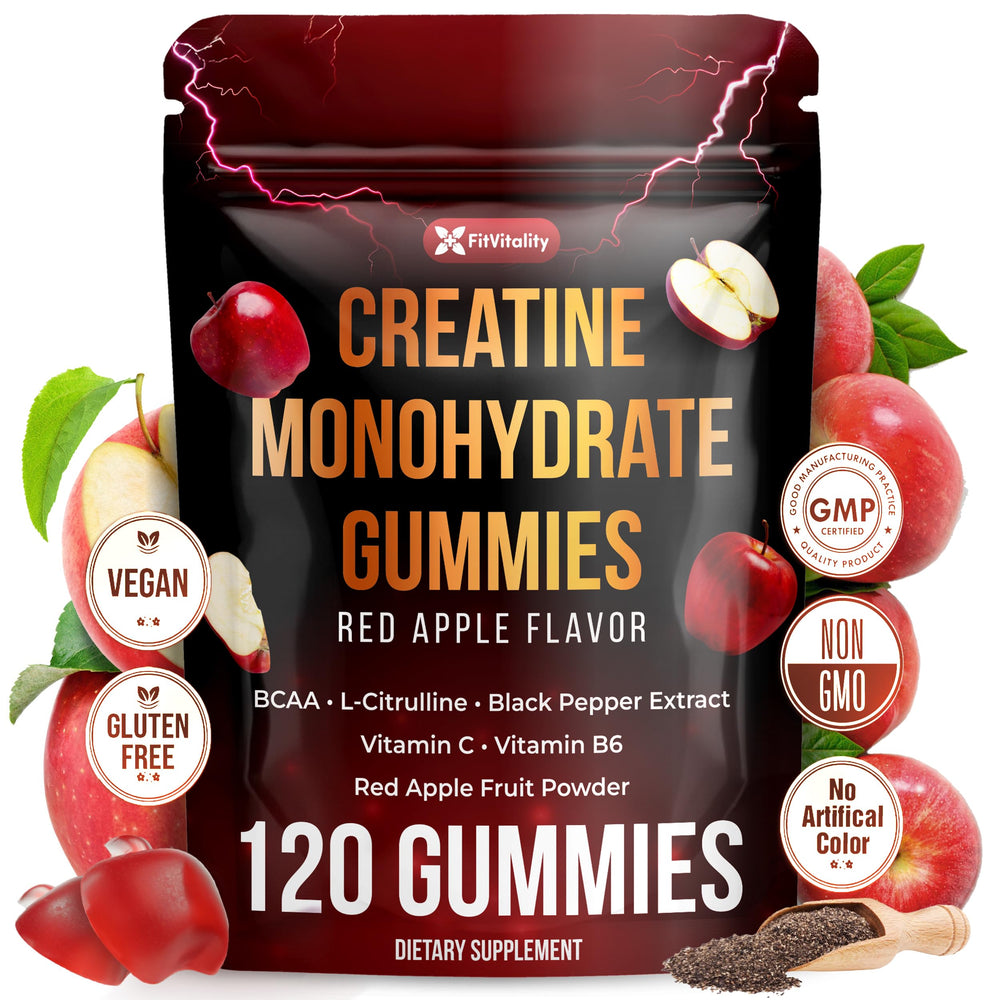 FitVitality premium gummies shown on a shelf with readable label for easy product recognition.