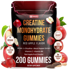 FitVitality Creatine Gummies box highlights apple flavor appeal for easy supplementation