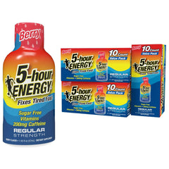 Five-hour ENERGY Berry Shot front view, compact on-the-go energy.