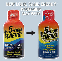 Five-hour ENERGY Berry Shot serving shows easy, portable intake.