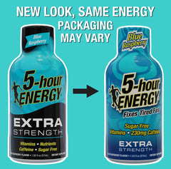 5-hour ENERGY blue raspberry shot travel-ready for workouts and trips