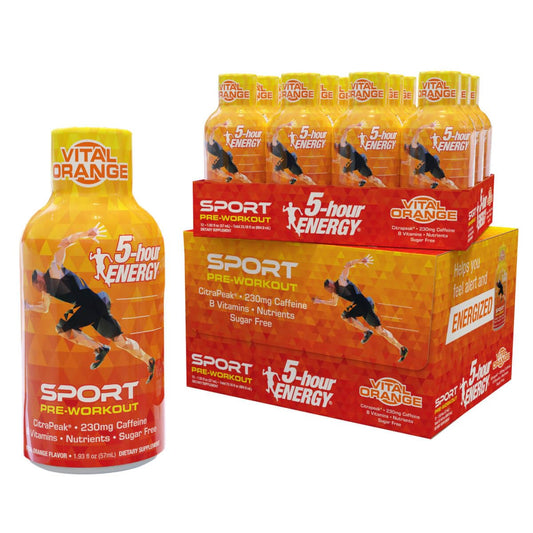 Five-hour ENERGY Citrapeak bottle ready for quick pre-workout energy.