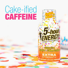 Five-hour ENERGY Confetti Craze packaging with festive visuals for celebrations.