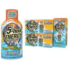 Five-hour Energy Extra Strength Tidal Twist bottle front view for quick focus on busy mornings.