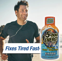 Five-hour Energy Extra Strength Tidal Twist packaging flatlay highlights zero calories and sugar-free promise.