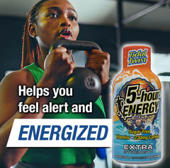 Five-hour Energy Extra Strength Tidal Twist poured shot shows smooth consumption and alertness.