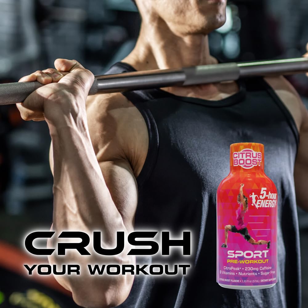 Five-hour ENERGY 24-count pack ready for multiple workouts