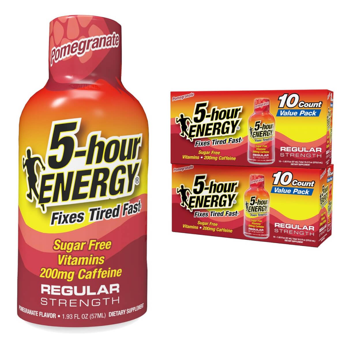 5-hour ENERGY regular strength pomegranate bottle for quick on-the-go alertness