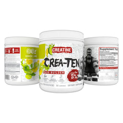 Five-Percent CreaTEN ingredients close-up showing ten-source creatine complex and absorption aids.