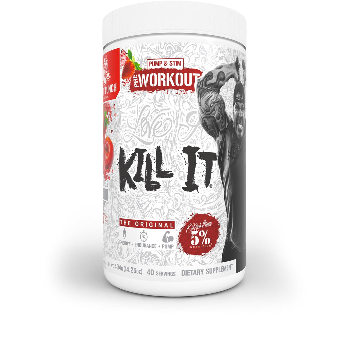 Five Percent Nutrition Kill It pre-workout tub front for bold training energy