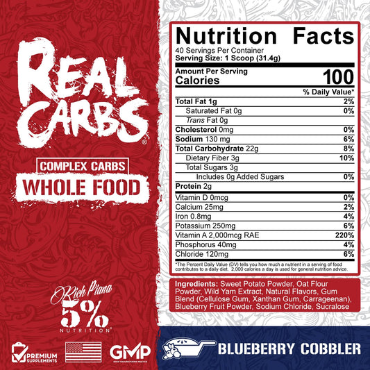 5% Nutrition Real Carbs scoop demonstrates convenient pre post workout refuel