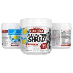 5% Nutrition Rich Piana AllDayYou Shred no-sugar label appeals to calorie-conscious athletes.