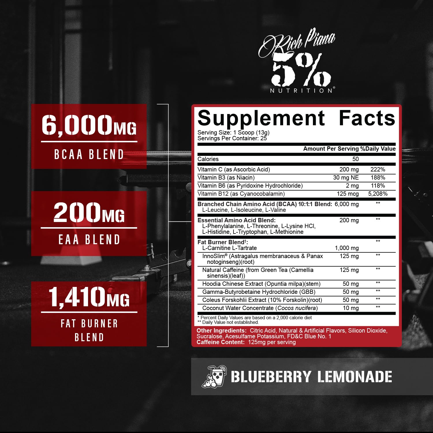 5% Nutrition Rich Piana AllDayYou Shred scoop-dispensing for precise workout portions.