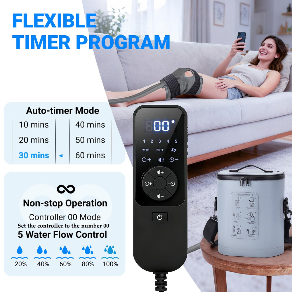 Fiveoffo controller display and timer highlights programmable sessions for customizable care.