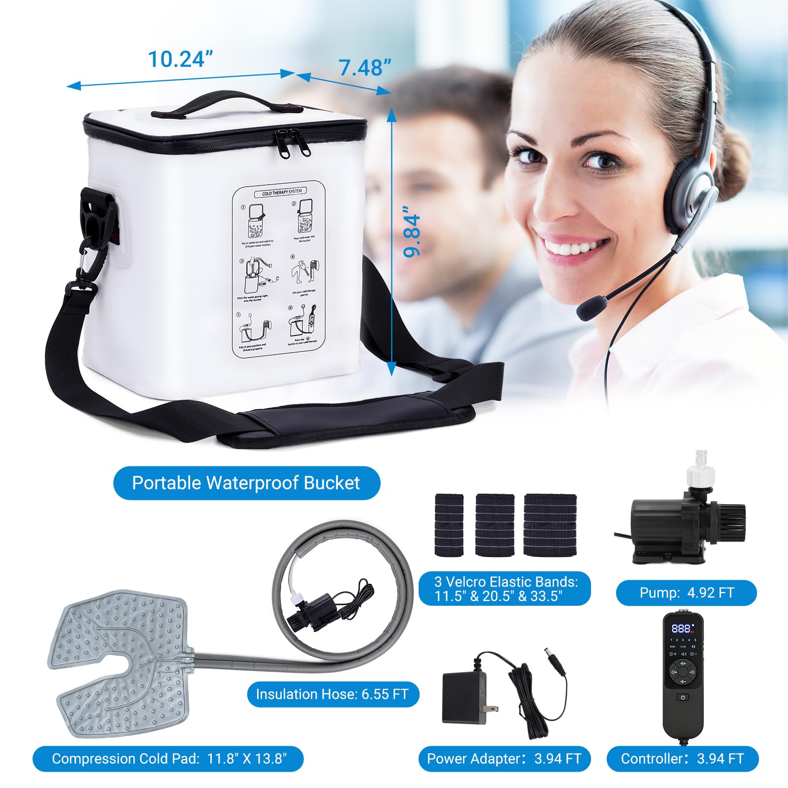 Fiveoffo knee in-use image showing steady cooling.