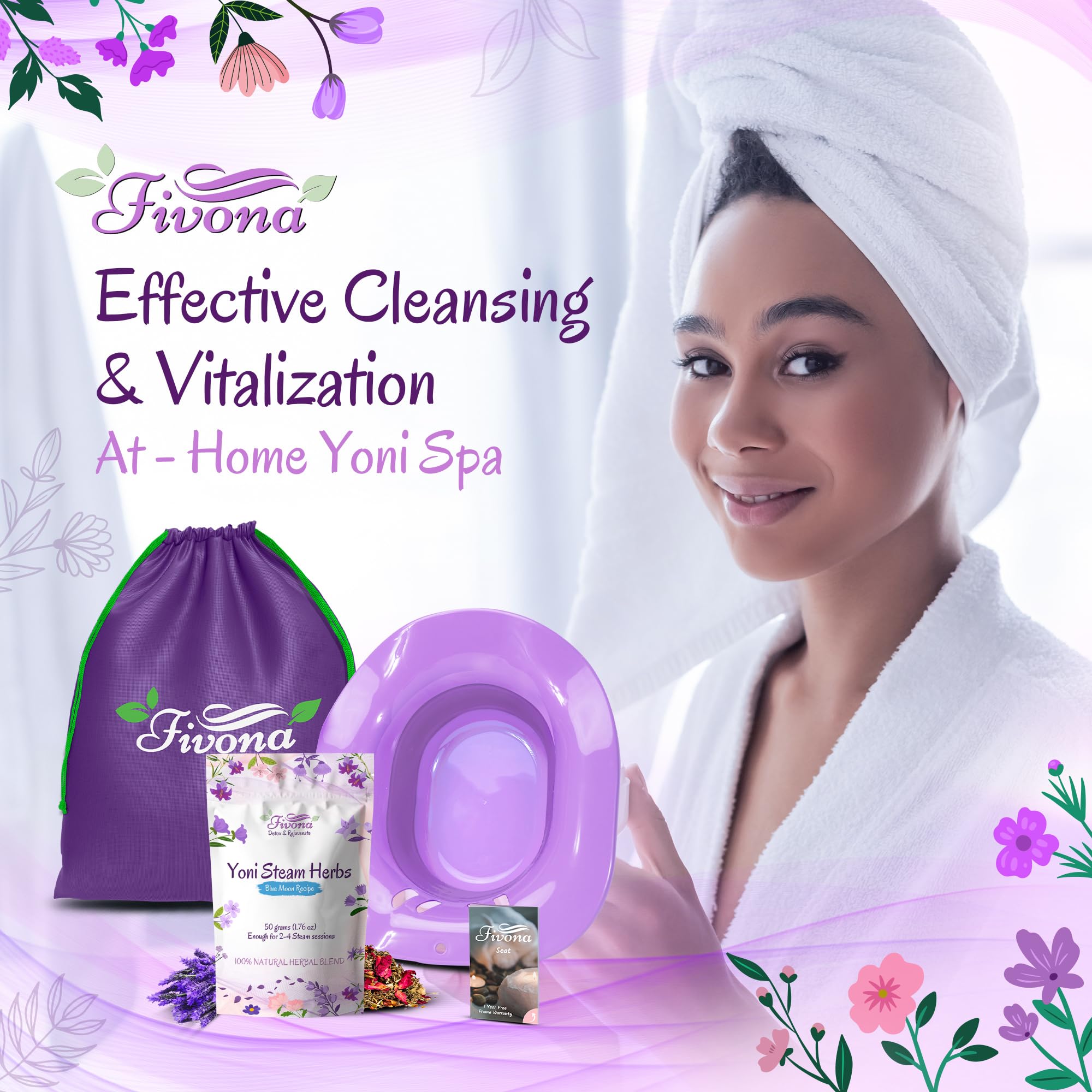Fivona 16-herb blend, vegan and cruelty-free for gentle feminine care.