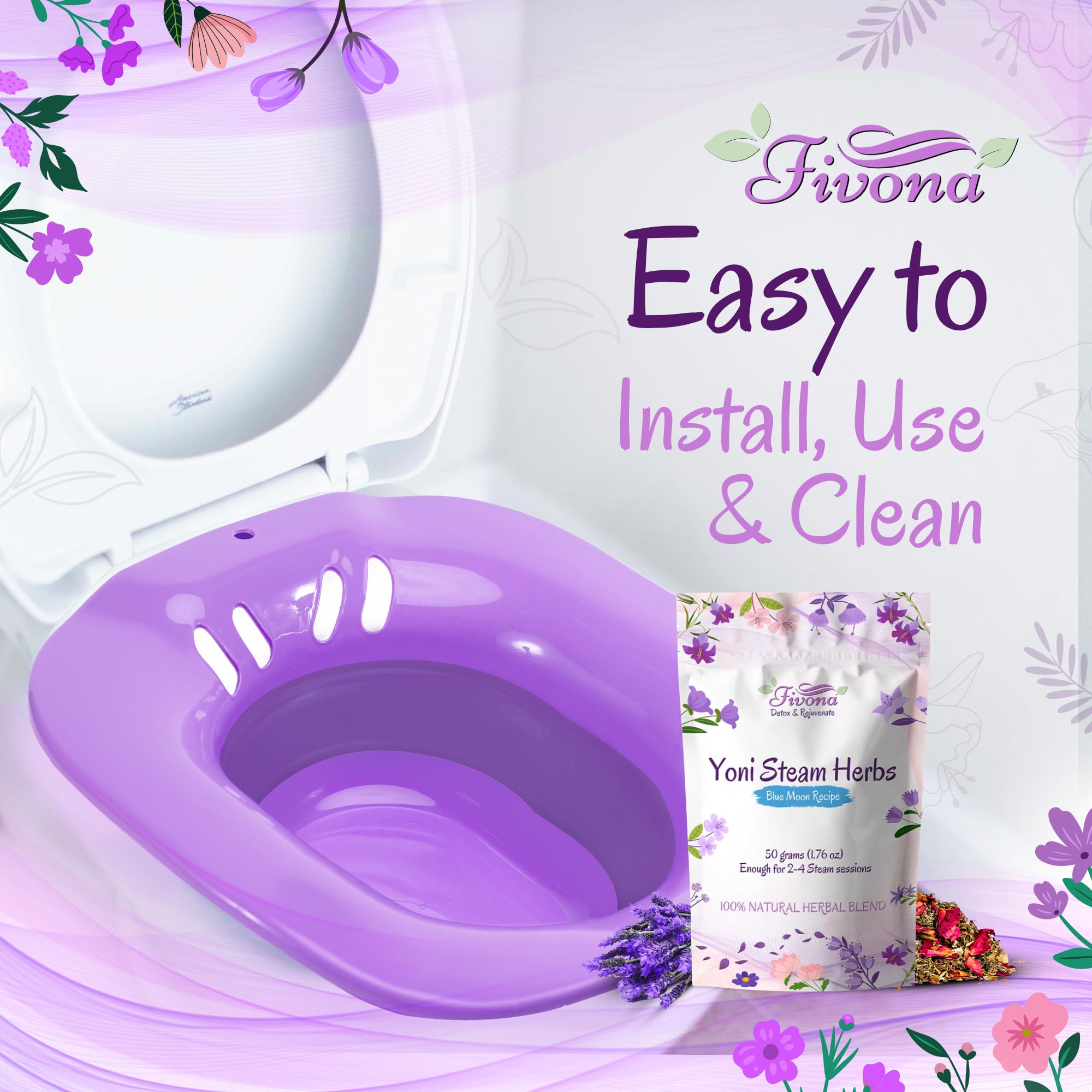 Fivona BPA-free universal seat fits most toilets for versatile use.