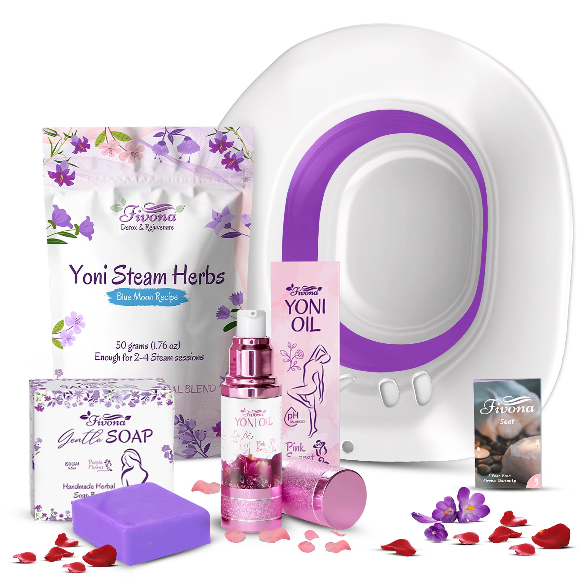 Fivona Yoni Care Kit expandable seat ready for comfortable steam sessions