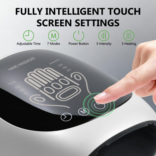 F FIWENE hand massager with 5-finger compartments targets each finger for relief