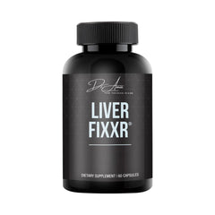 Fixxr Liver bottle front highlights a clean design and suggests liver health support.