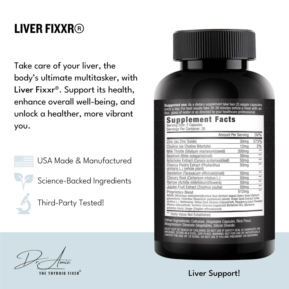 Fixxr Liver label closeup emphasizes non-GMO, clean ingredients for mindful supplementation.