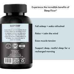Fixxr Sleep Support labeling highlights a non-habit forming formula.