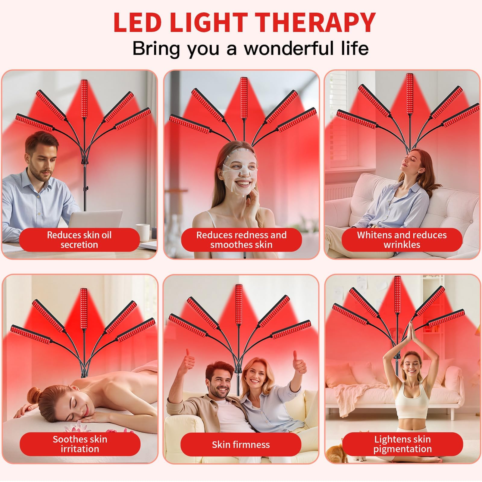 FlaoAito dual-wavelength LED array with 660nm red and 850nm infrared light.