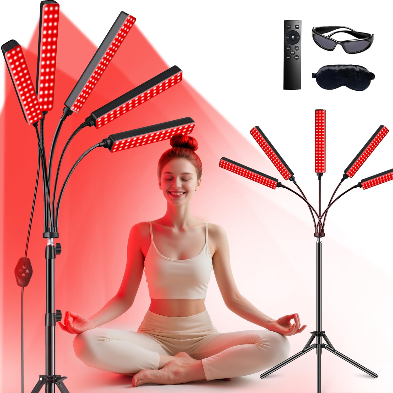 FlaoAito red-light panel five-heads for facial and body therapy at home.