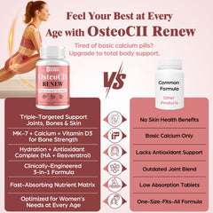Flarovexarith OsteoCII Renew close-up of ingredients suggesting antioxidant support.