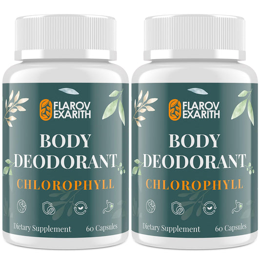 Flarovexarith bottle of chlorophyll capsules for daily freshness from within