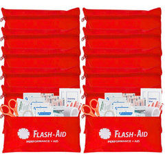 Flash-Aid mini first-aid kit opens to reveal essential supplies for quick care
