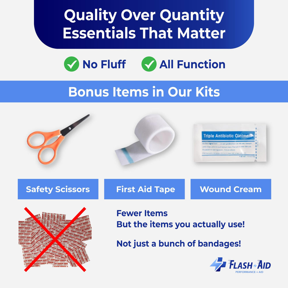 Flash-Aid travel safety kit in car for on the go readiness