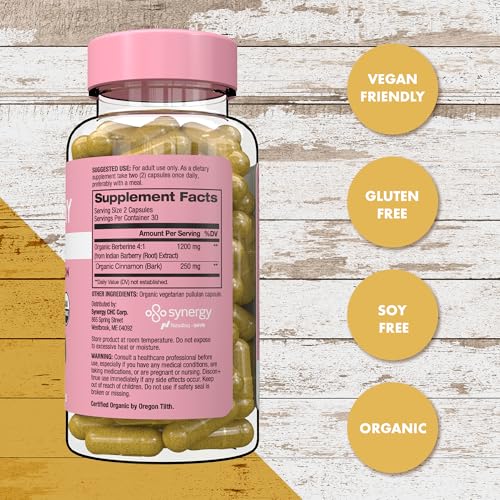 Flat Tummy Berberine Plus ingredients label shows organic berberine and cinnamon for clean sourcing.