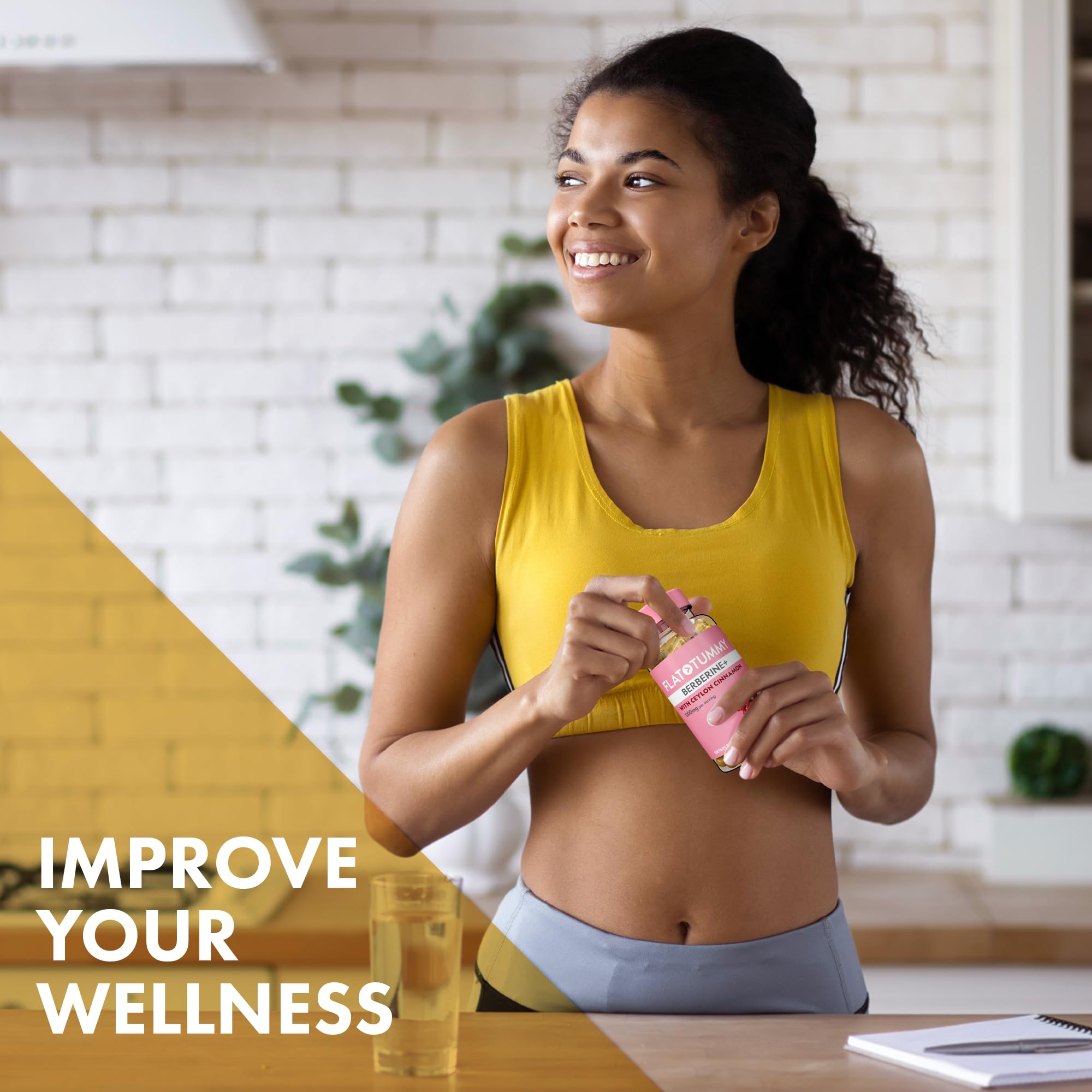 Flat Tummy Berberine Plus vegan capsules for a clean, dairy-free formula.