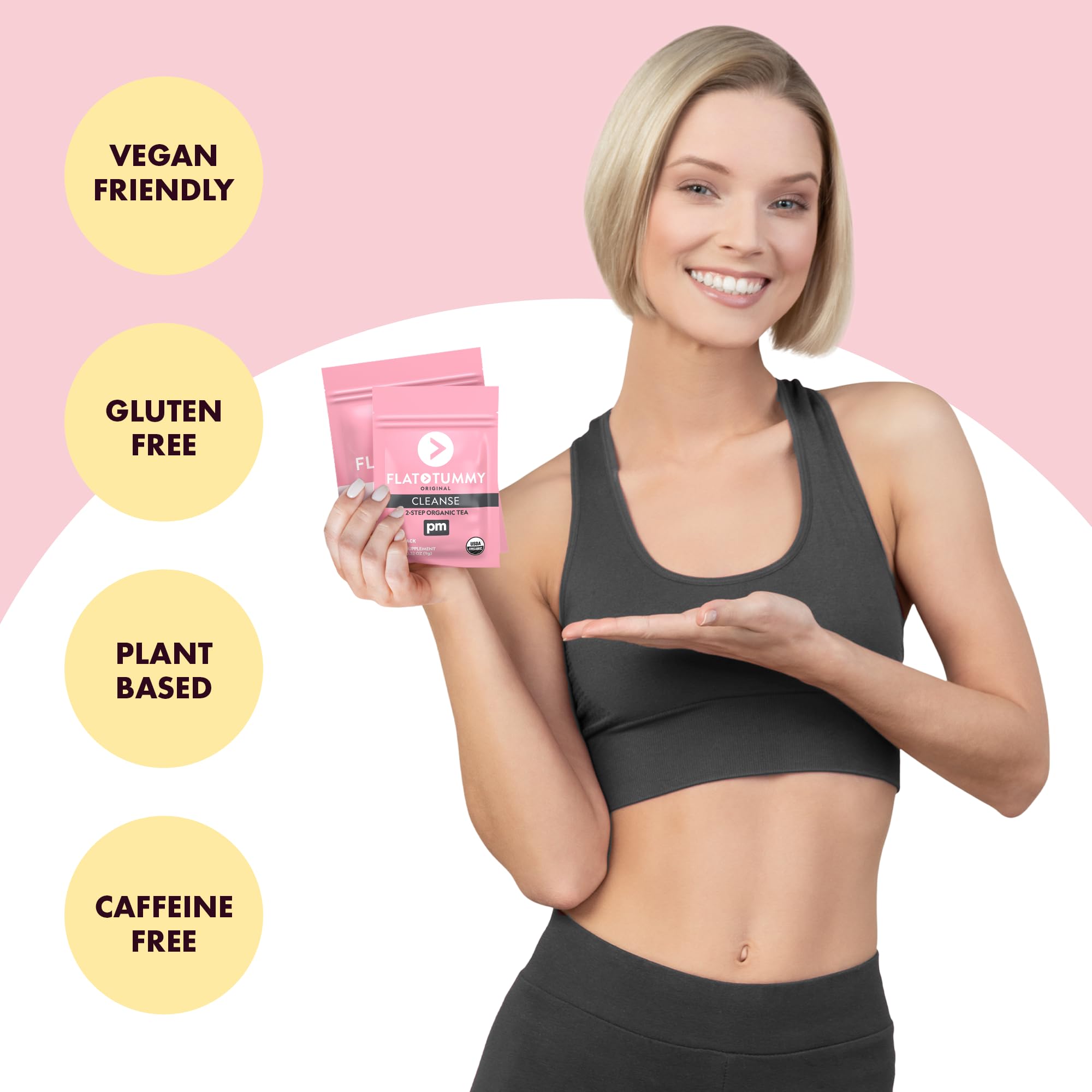 Flat Tummy Detox Tea loose leaf closeup highlights natural herbs