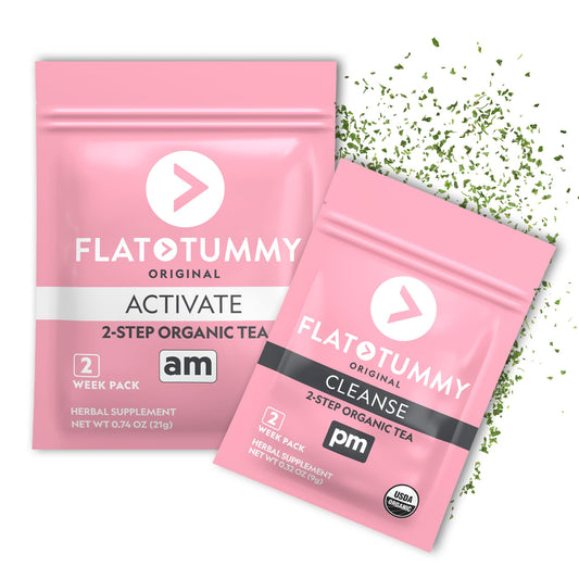 Flat Tummy Detox Tea Step 1 activation in a mug for morning energy