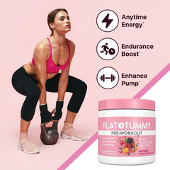 Flat Tummy pre-workout scoop for quick, accurate serving.