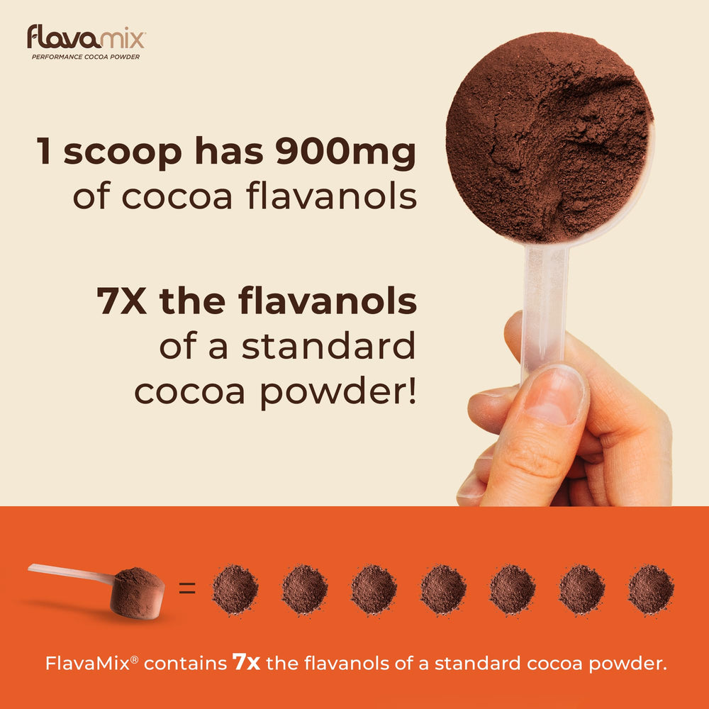 FlavaNaturals FlavaMix cocoa powder ready-to-make drink for plant-based energy.