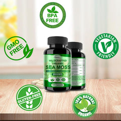 Fleamart Irish Sea Moss Capsules close-up showing sea moss nutrients