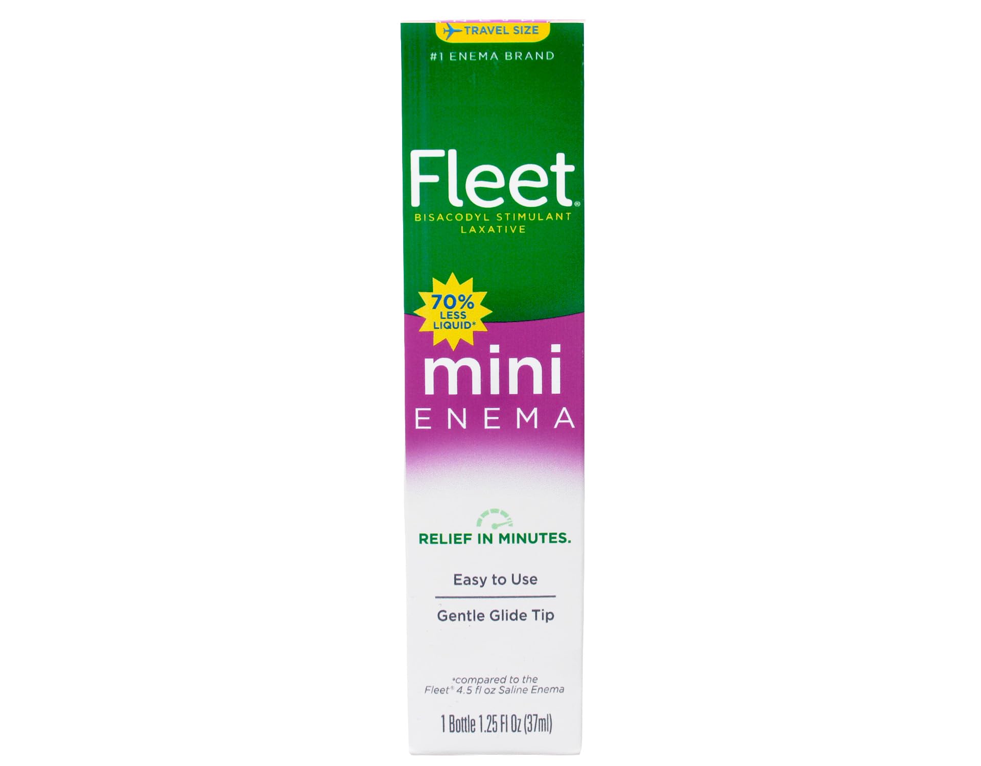Fleet Bisacodyl Enema bottle 125ml showing compact packaging for easy storage