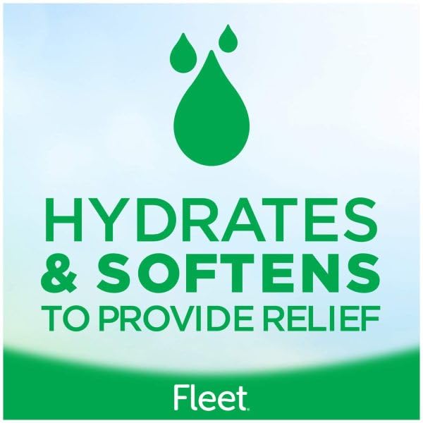 Fleet Saline Enema bottle shows fast-acting relief potential during discomfort.
