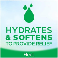 Fleet Saline Enema bottle shows fast-acting relief potential during discomfort.