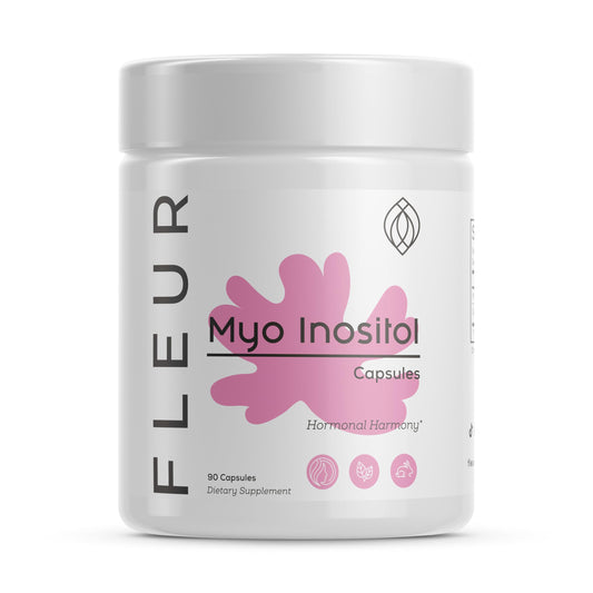 Fleur balance bottle featuring Myo-Inositol and D-Chiro Inositol for hormone support
