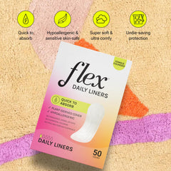Flex Daily Liners long curved design hugs underwear for a secure fit
