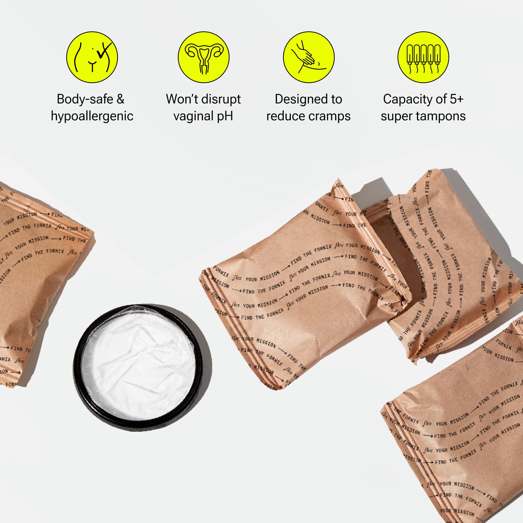 Flex Menstrual Discs feature beginner-friendly design for easy insertion.
